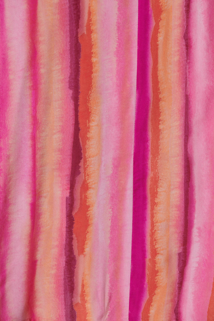 Lorenzo Maxi Skirt In Pink With Orange Stripe - fabric