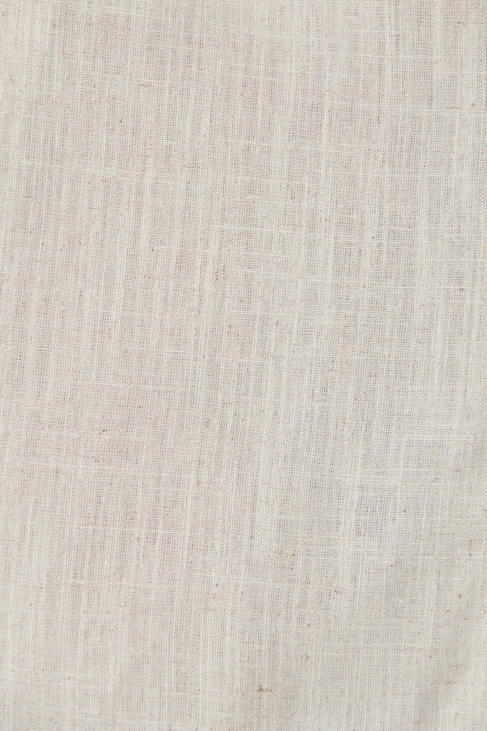 Vanuatu Shirt Dress In Oatmeal Linen Blend - fabric