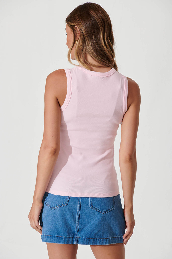 Equinox Top In Blush Cotton Blend - back