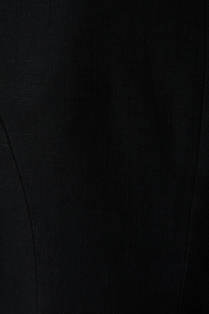 Renew Blazer In Black Cotton Linen Blend - fabric