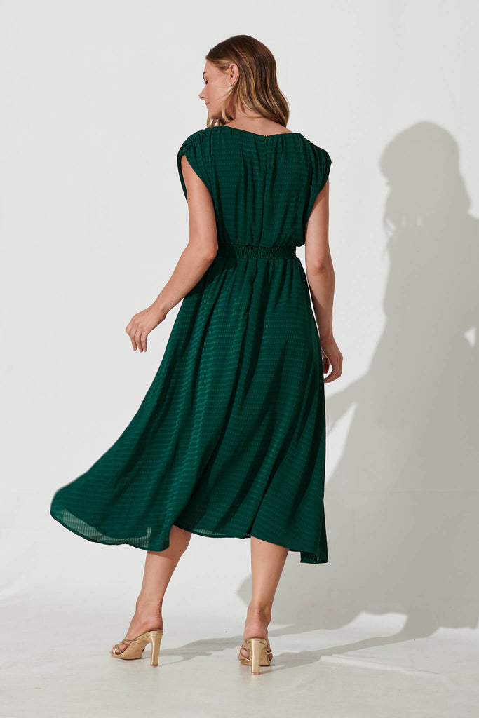 Maxine Midi Dress In Emerald - back