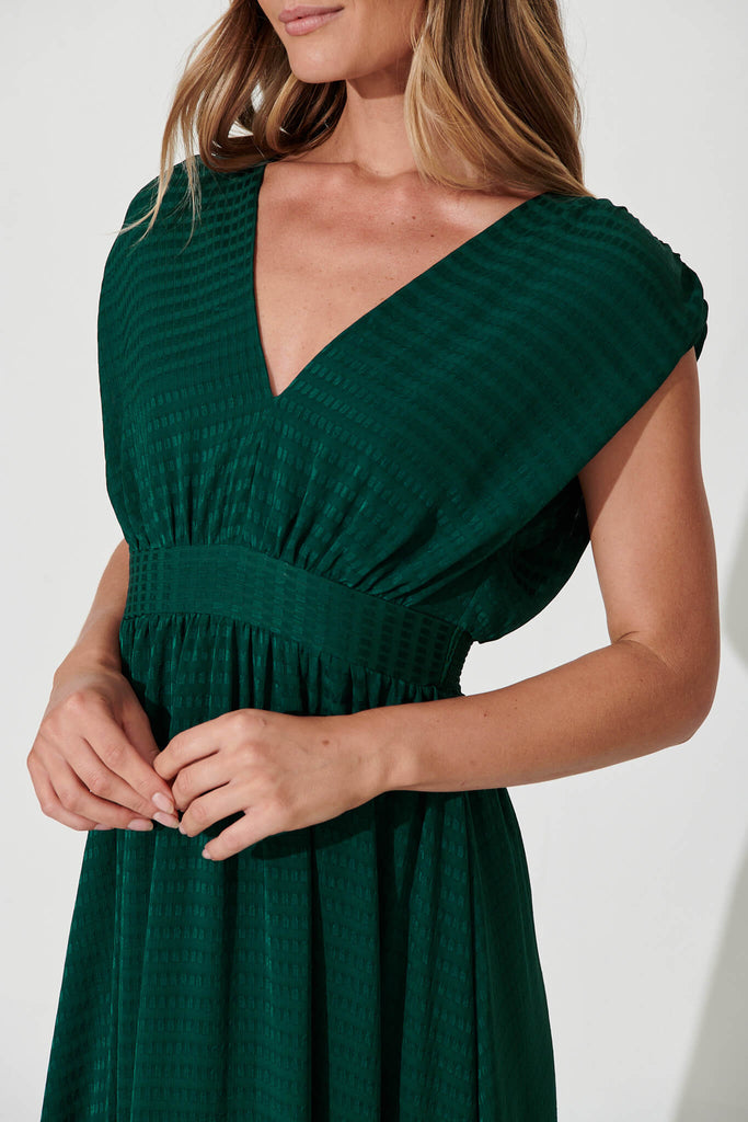 Maxine Midi Dress In Emerald - detail