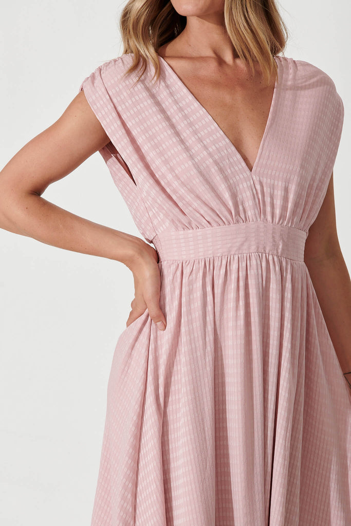 Maxine Midi Dress In Blush - detail