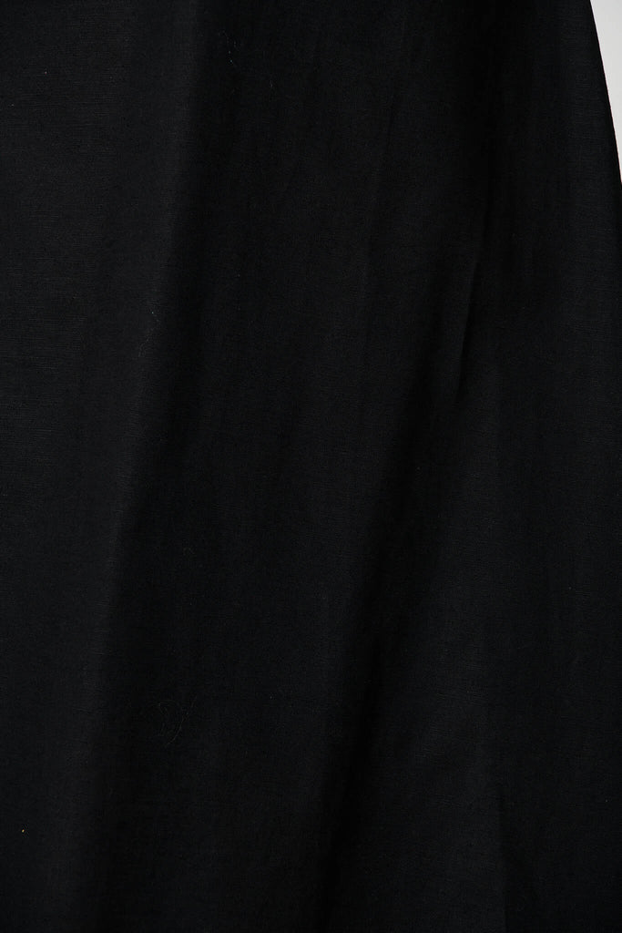 Distant Maxi Dress In Black Cotton Linen - fabric