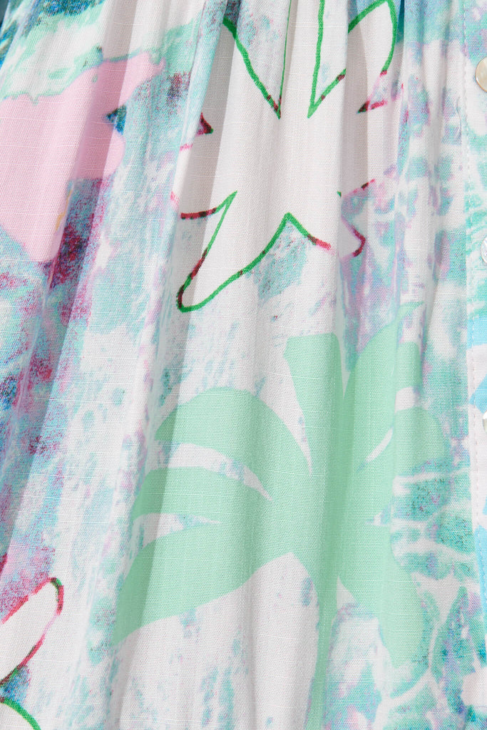 Emelyn Smock Dress In Pastel Multi - fabric
