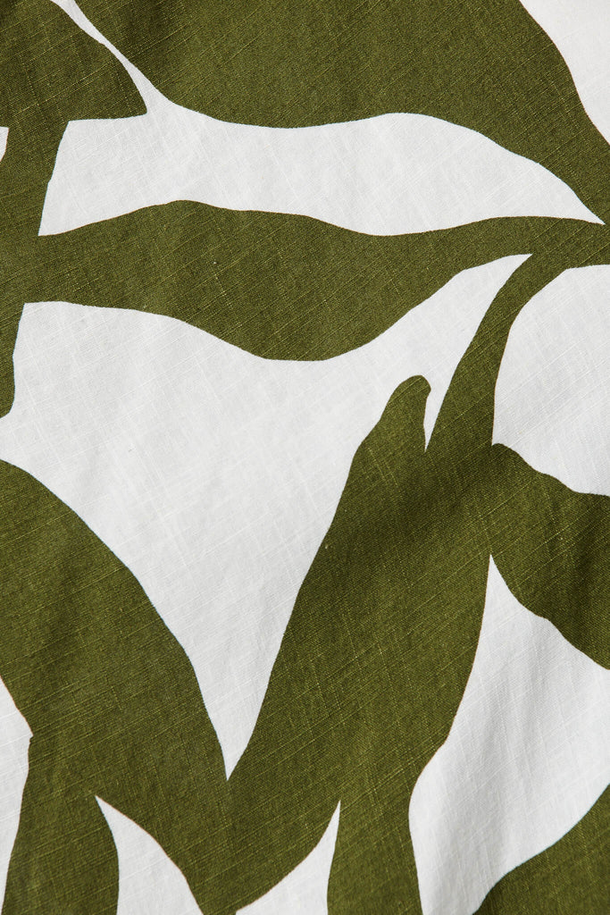 Heron Cape In Cream And Green Geo Print - fabric
