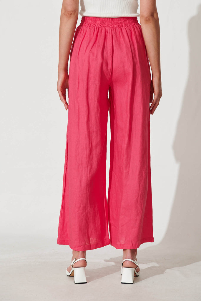Stanford Pant In Hot Pink Linen - back