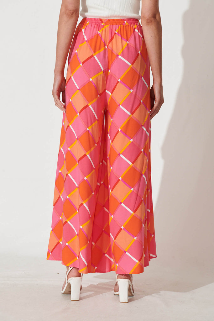 Lucia Pant In Pink Geometric Print - back