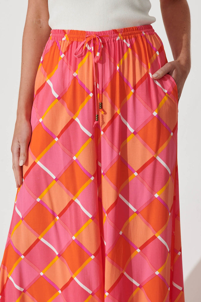 Lucia Pant In Pink Geometric Print - detail