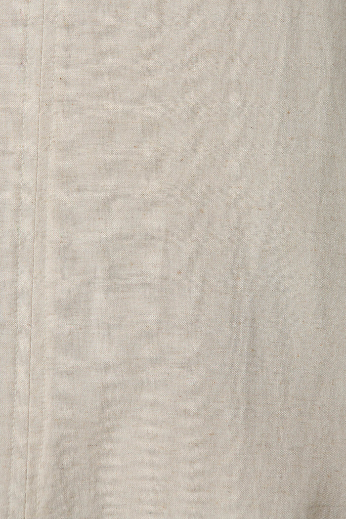 Kyoto Dress In Oatmeal Cotton Linen - fabric