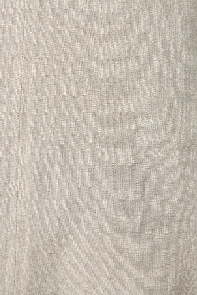 Kyoto Dress In Oatmeal Cotton Linen - fabric