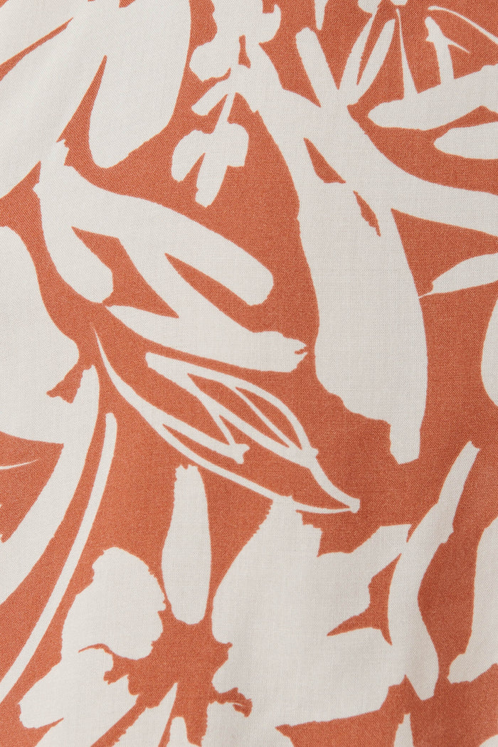 Francis Maxi Dress In Brown With Cream Floral Print - fabric