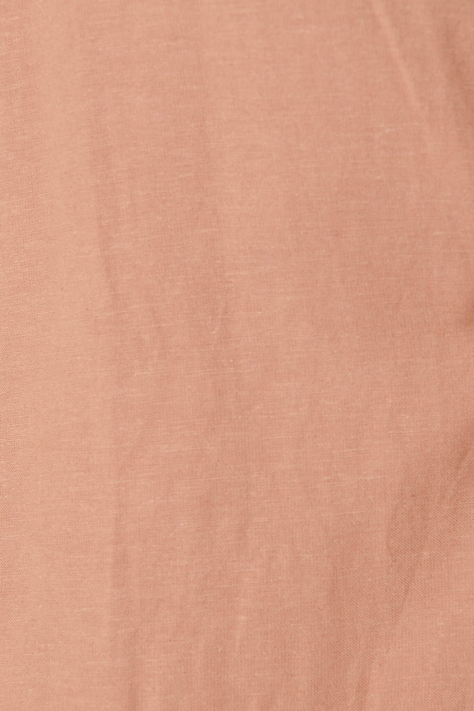 Pevita Blazer In Pale Orange Cotton Linen - fabric