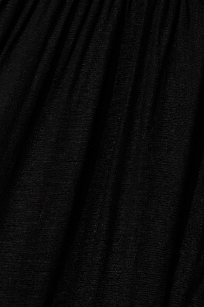 Galaxy Maxi Dress In Black Linen Blend - fabric