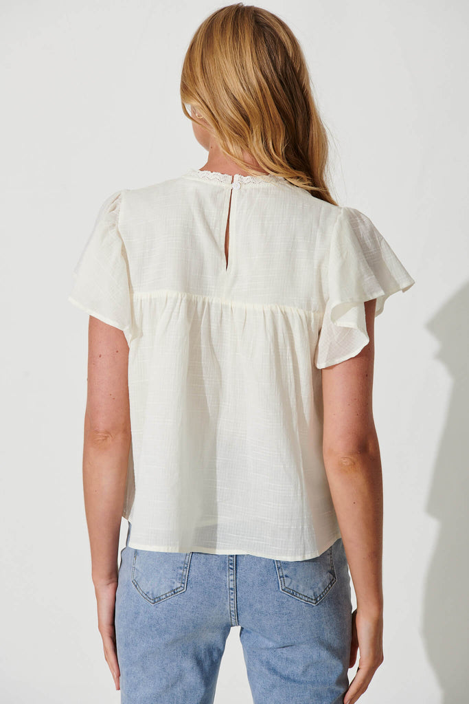 Edwina Top In White Cotton - back
