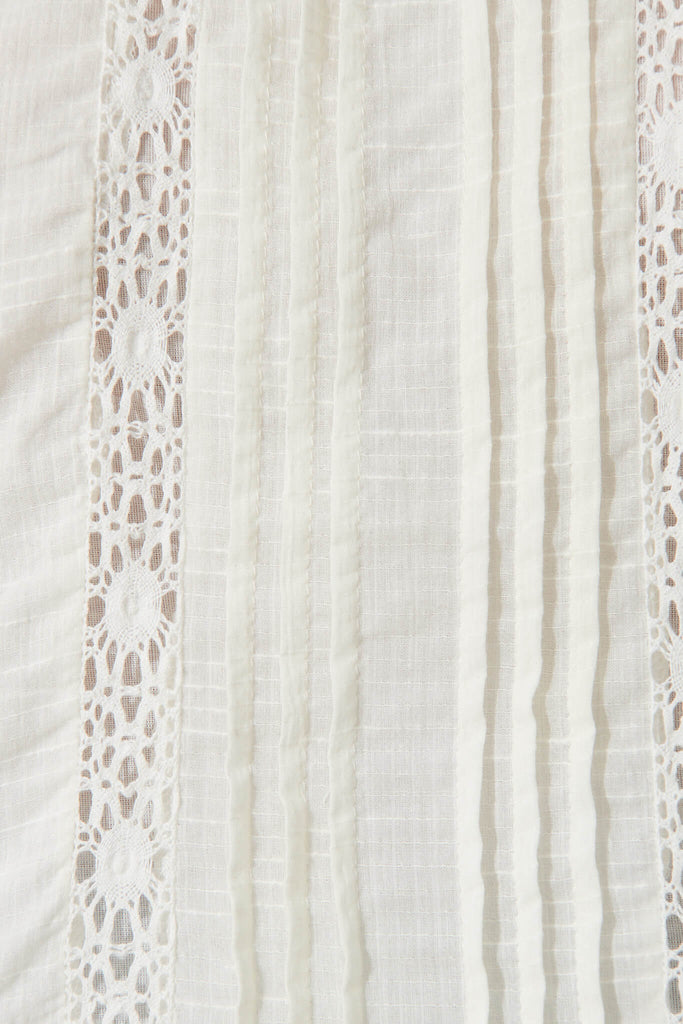 Edwina Top In White Cotton - fabric