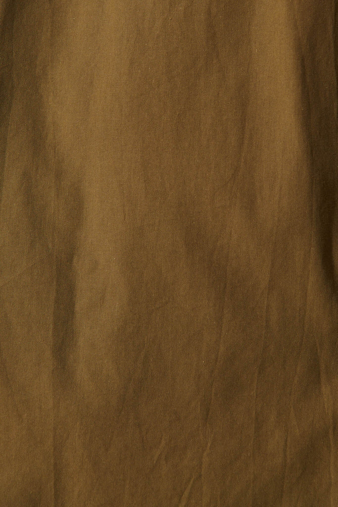 Sicilian Midi Shirt Dress In Khaki Cotton - fabric