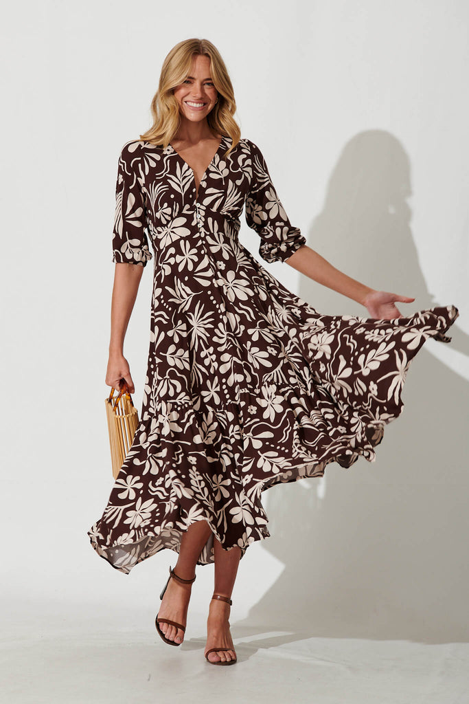 Choco and cream dresses sale