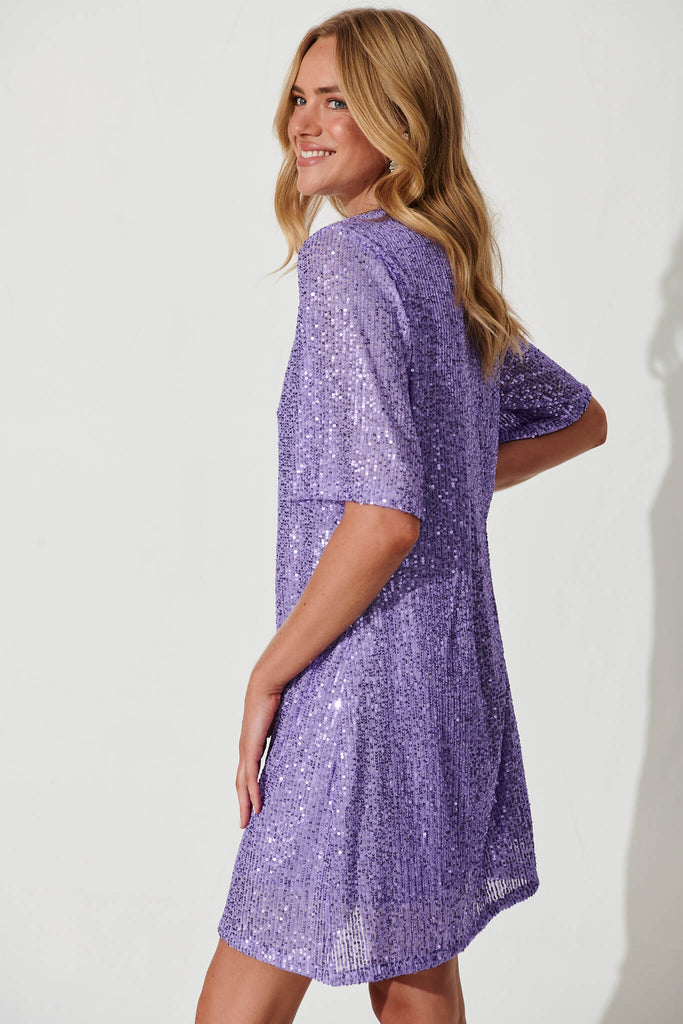 It's Me Dress In Lavender Sequin - side