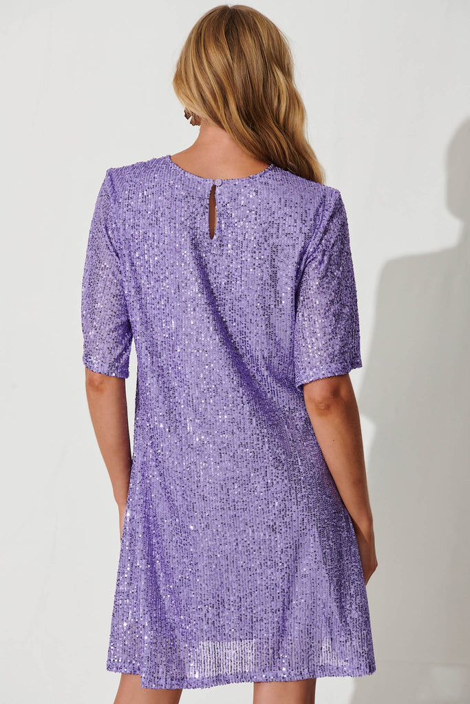 It's Me Dress In Lavender Sequin - back