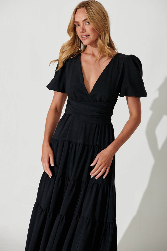 Truelove Maxi Dress In Black - front