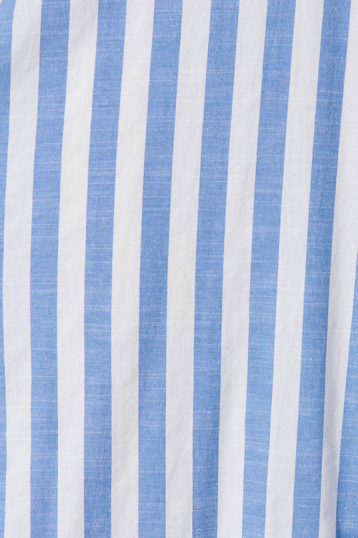 Solera Midi Dress In Blue And White Stripe Cotton Blend - fabric
