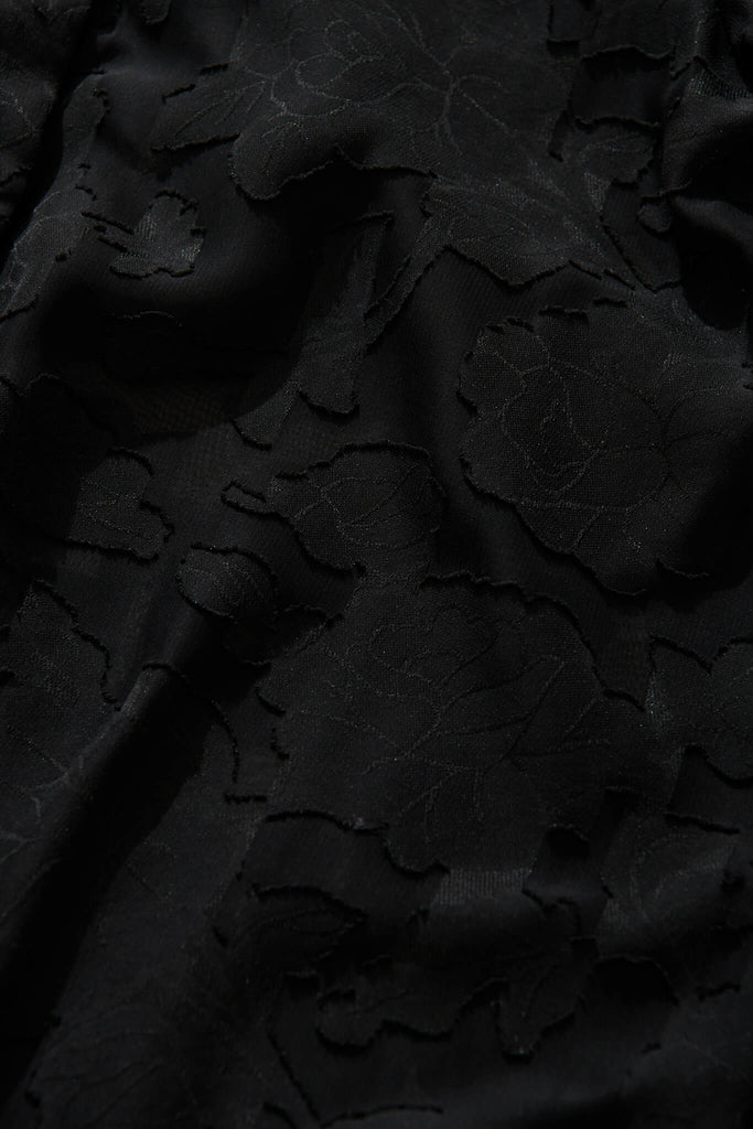 Vanessa Shirt In Black Burnout Chiffon - fabric