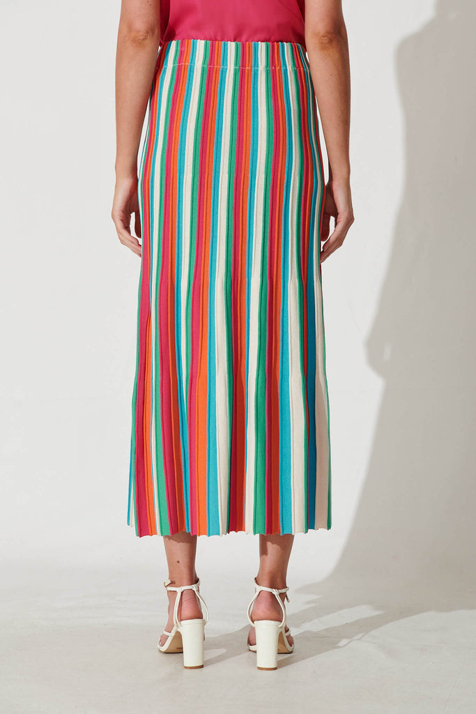 Reese Knit Maxi Skirt In Bright Multi - back