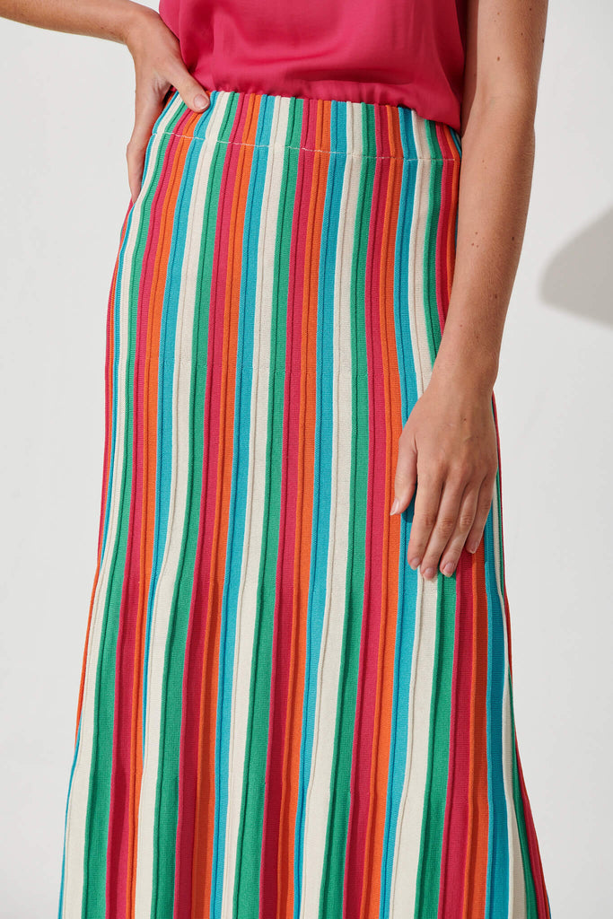 Reese Knit Maxi Skirt In Bright Multi - detail