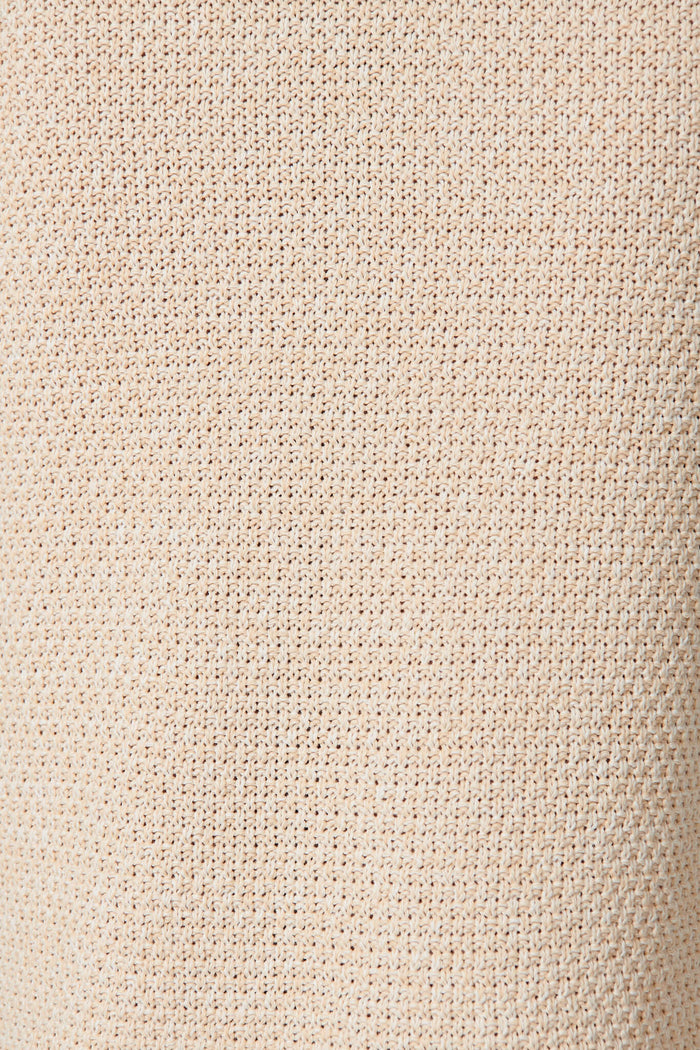 Gracey Midi Knit Skirt In Beige Cotton - fabric