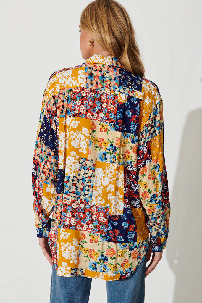 Freestyle Shirt In Multi Patchwork Print - back