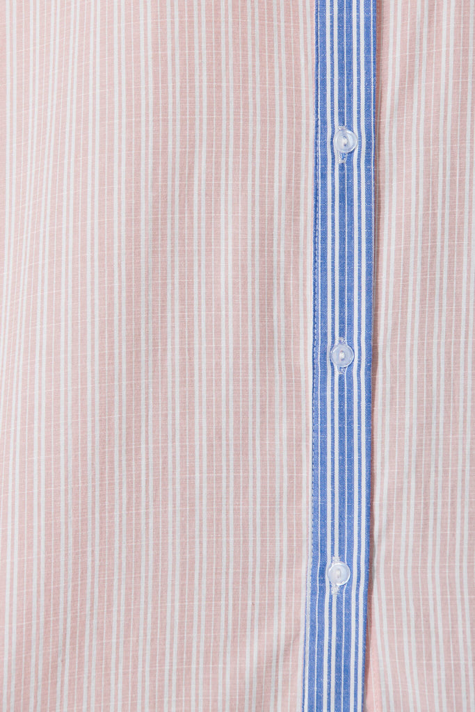 Freestyle Shirt In Pink Stripe Cotton Blend - fabric