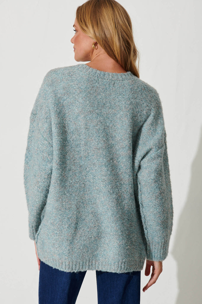 Janette Knit In Blue Wool Blend - back
