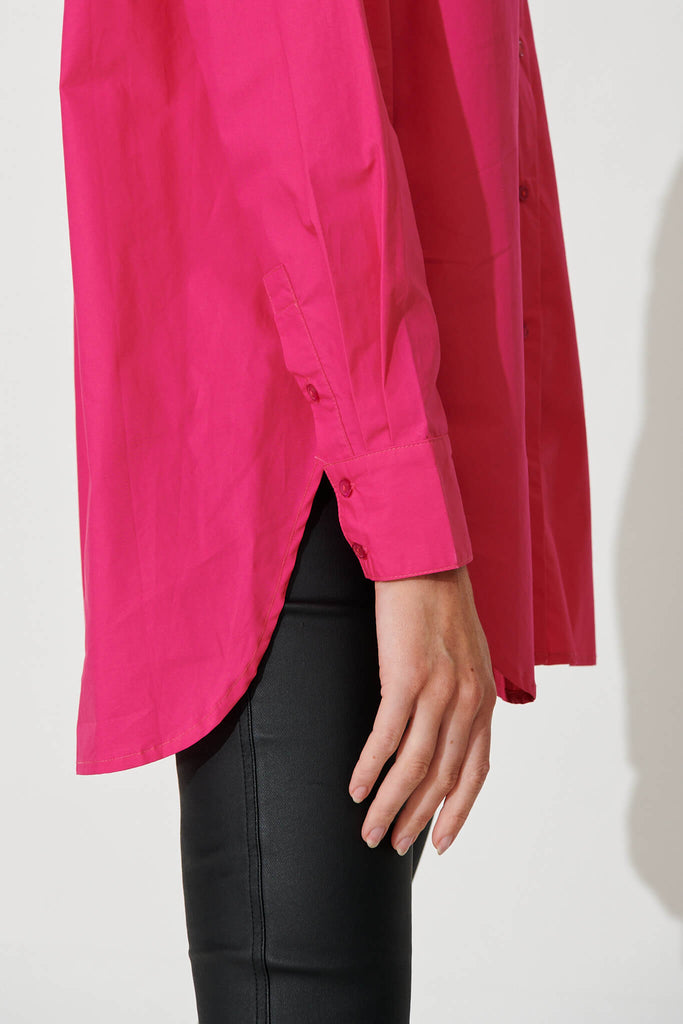 Dublin Shirt In Hot Pink Cotton - detail