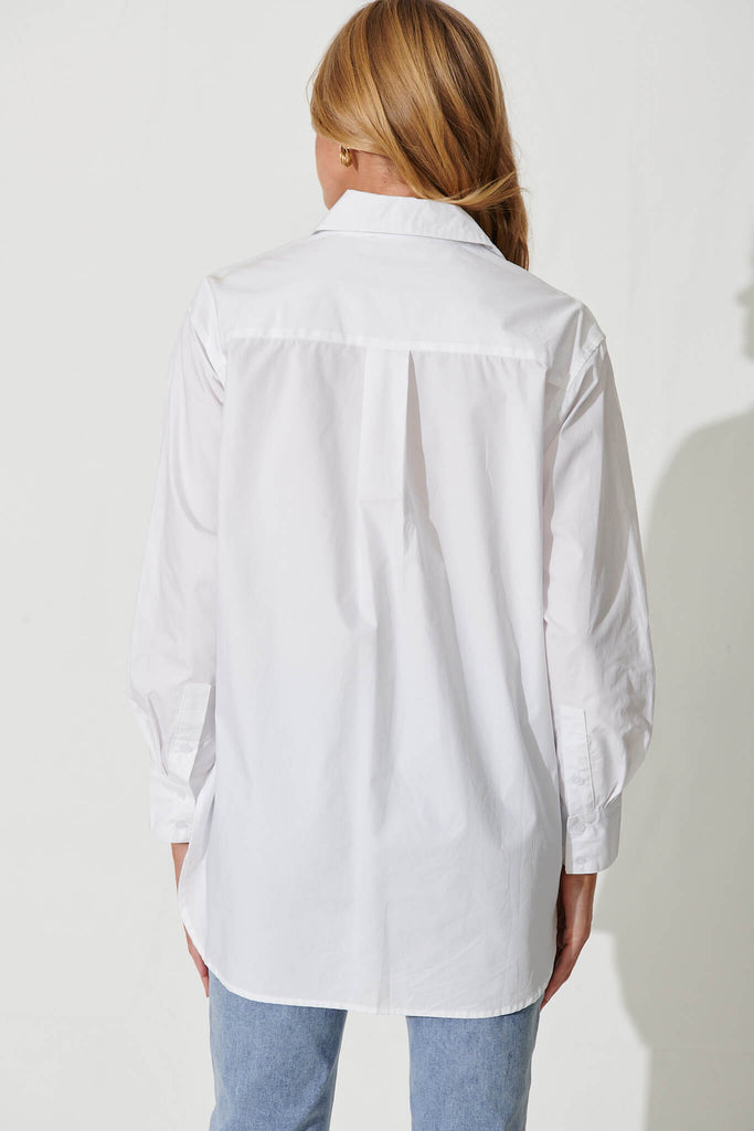 Dublin Shirt In White Cotton - back