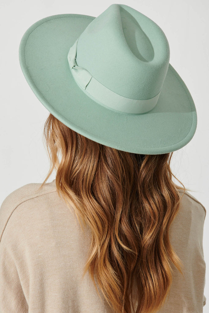 August + Delilah Rachel Fedora Hat In Mint - back