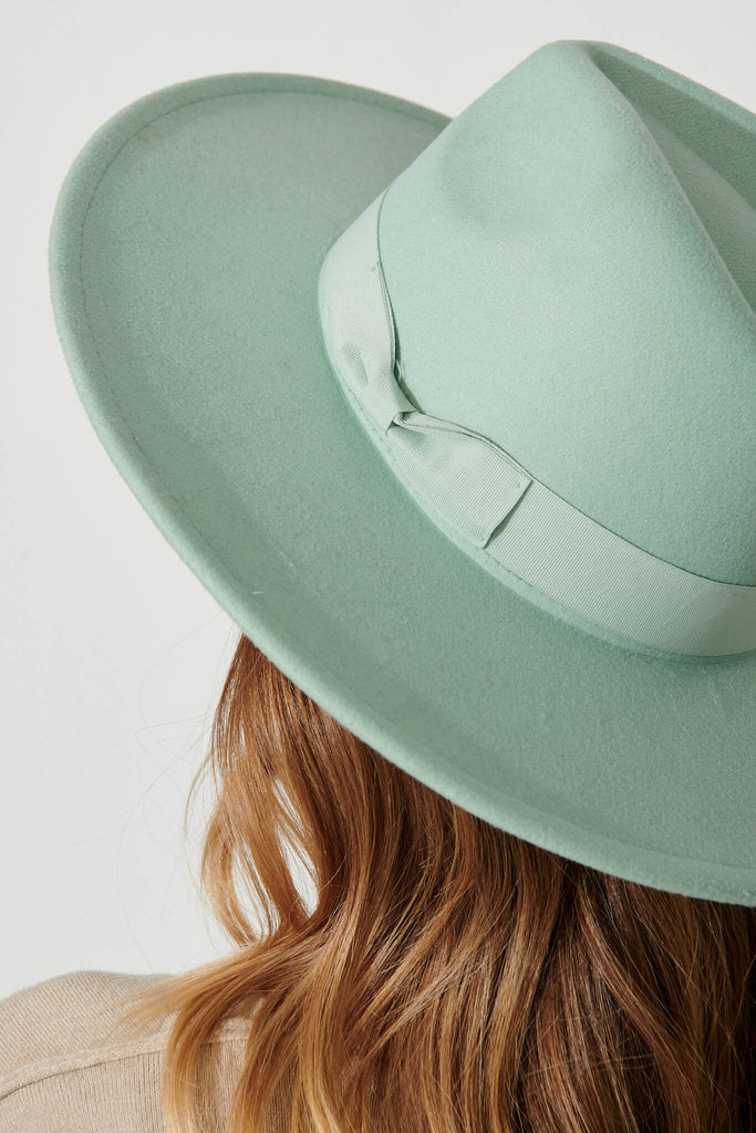 August + Delilah Rachel Fedora Hat In Mint - detail