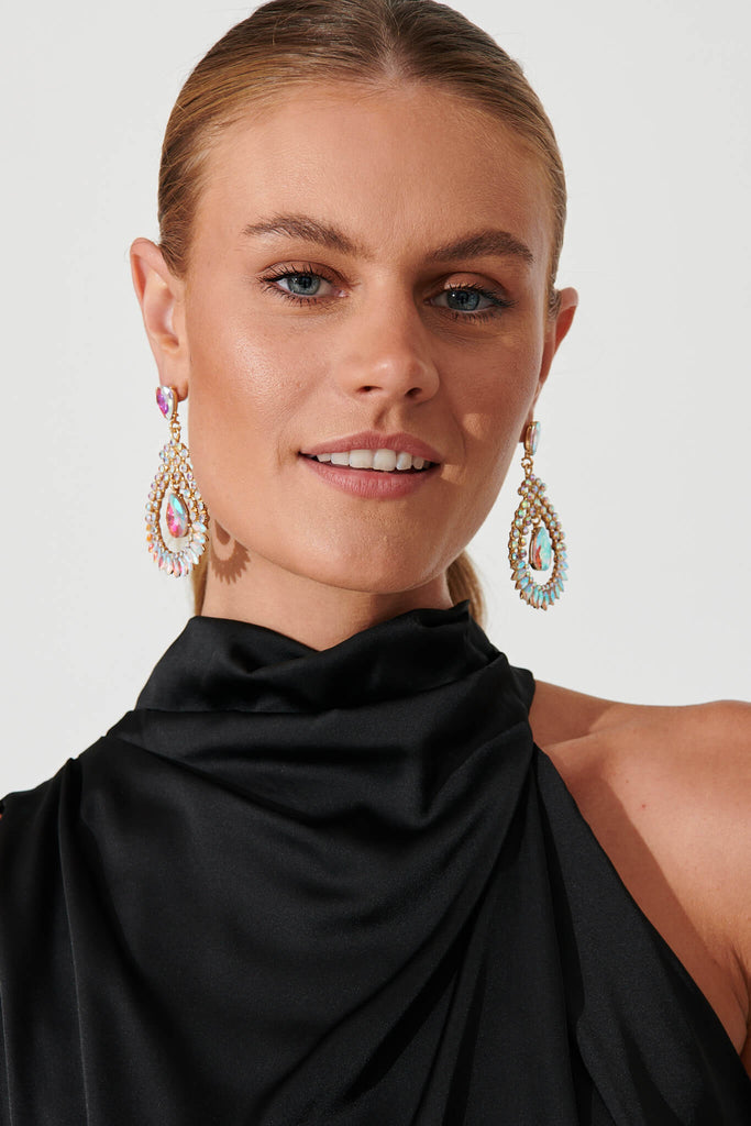August + Delilah Gorgeous Drop Earrings In Pearlescent White - front