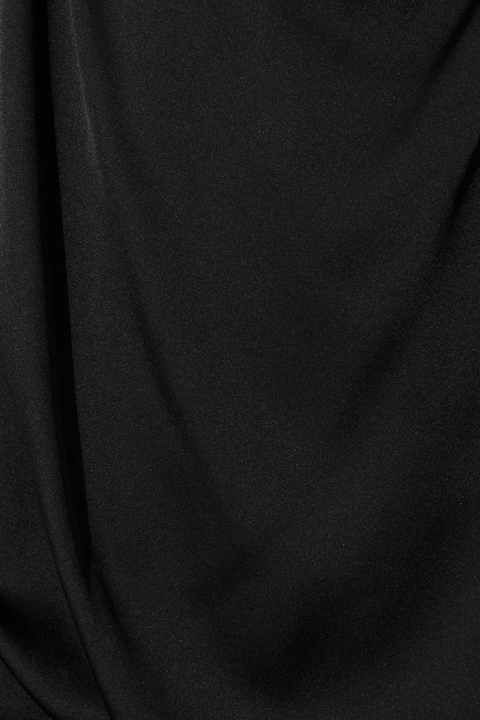 Roxanne Top In Black Satin - fabric