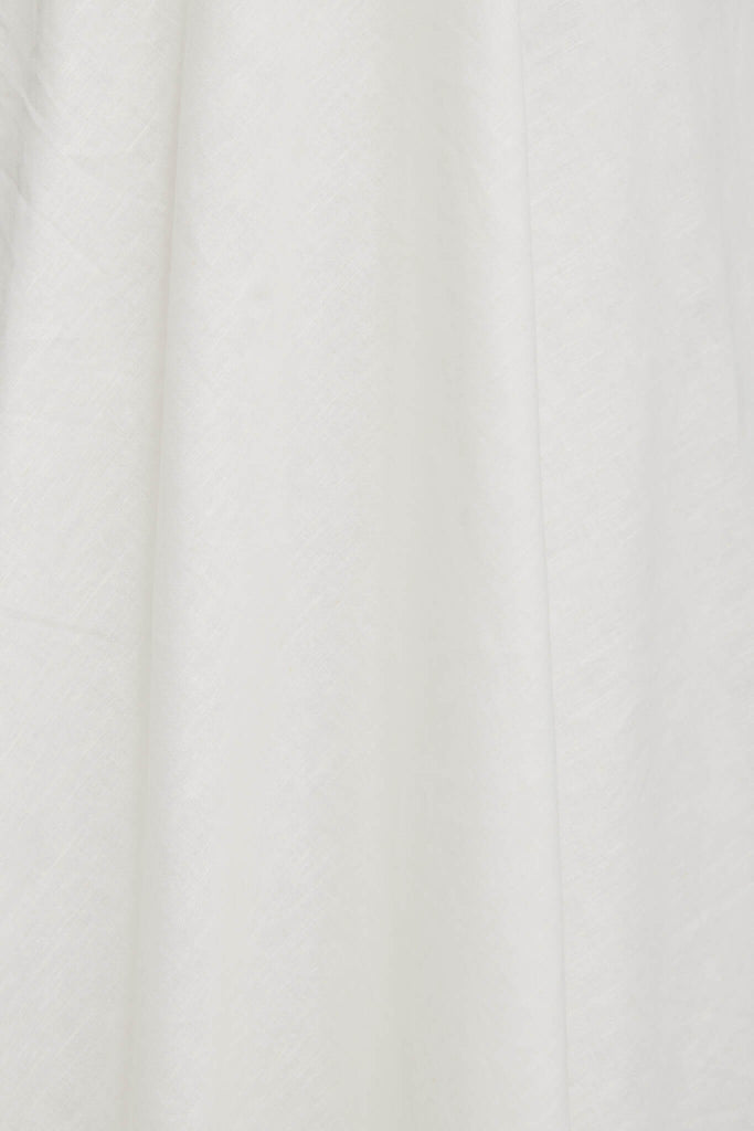 Enchanter Midi Dress In White Linen Cotton - fabric