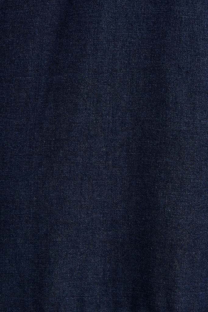 Film Midi Dress In Dark Blue Denim - fabric