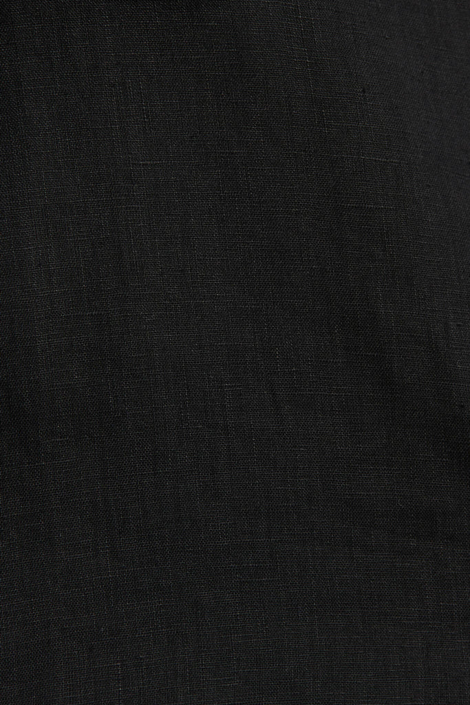 Deborah Blazer In Black Pure Linen - fabric