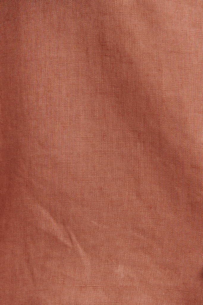 Deborah Blazer In Rust Pure Linen - fabric