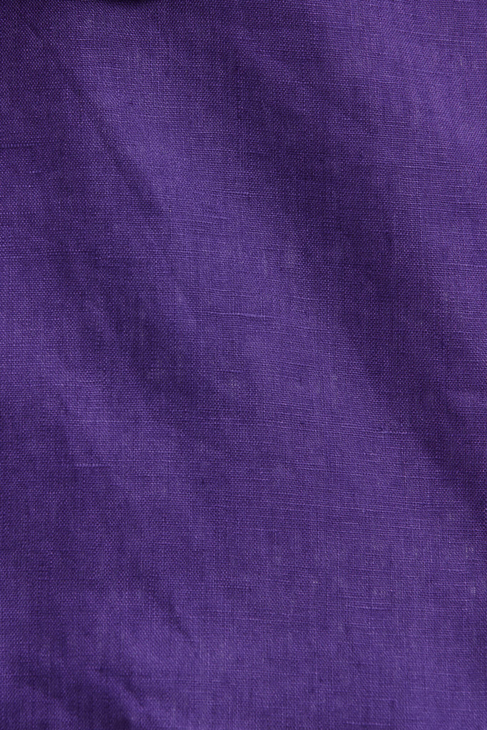 Deborah Blazer In Purple Pure Linen - fabric