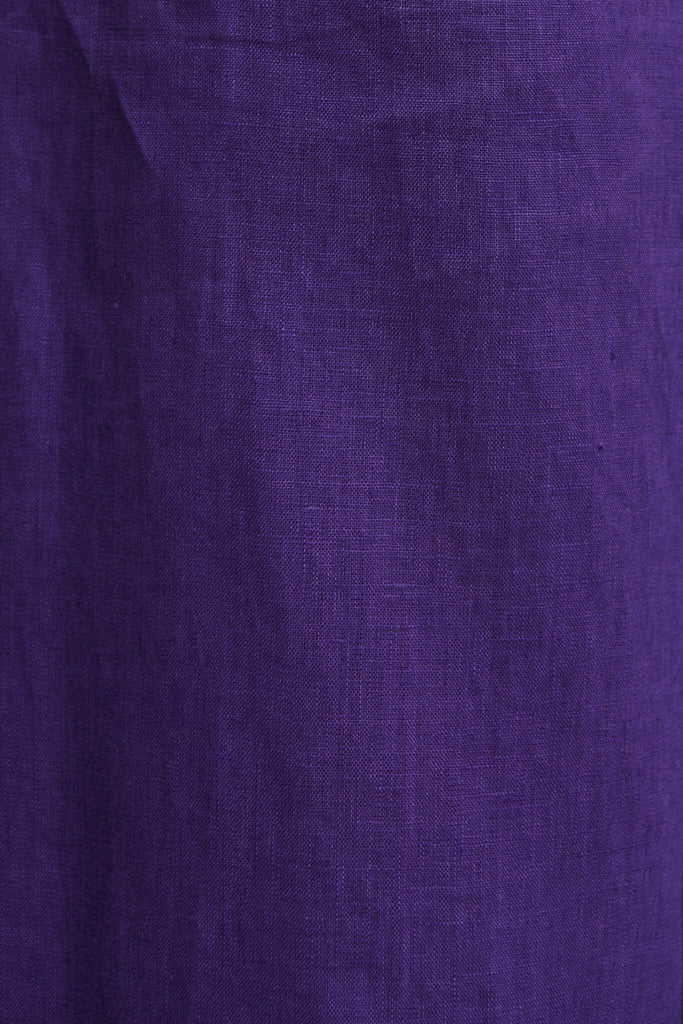 Clarita Pant In Purple Pure Linen - fabric