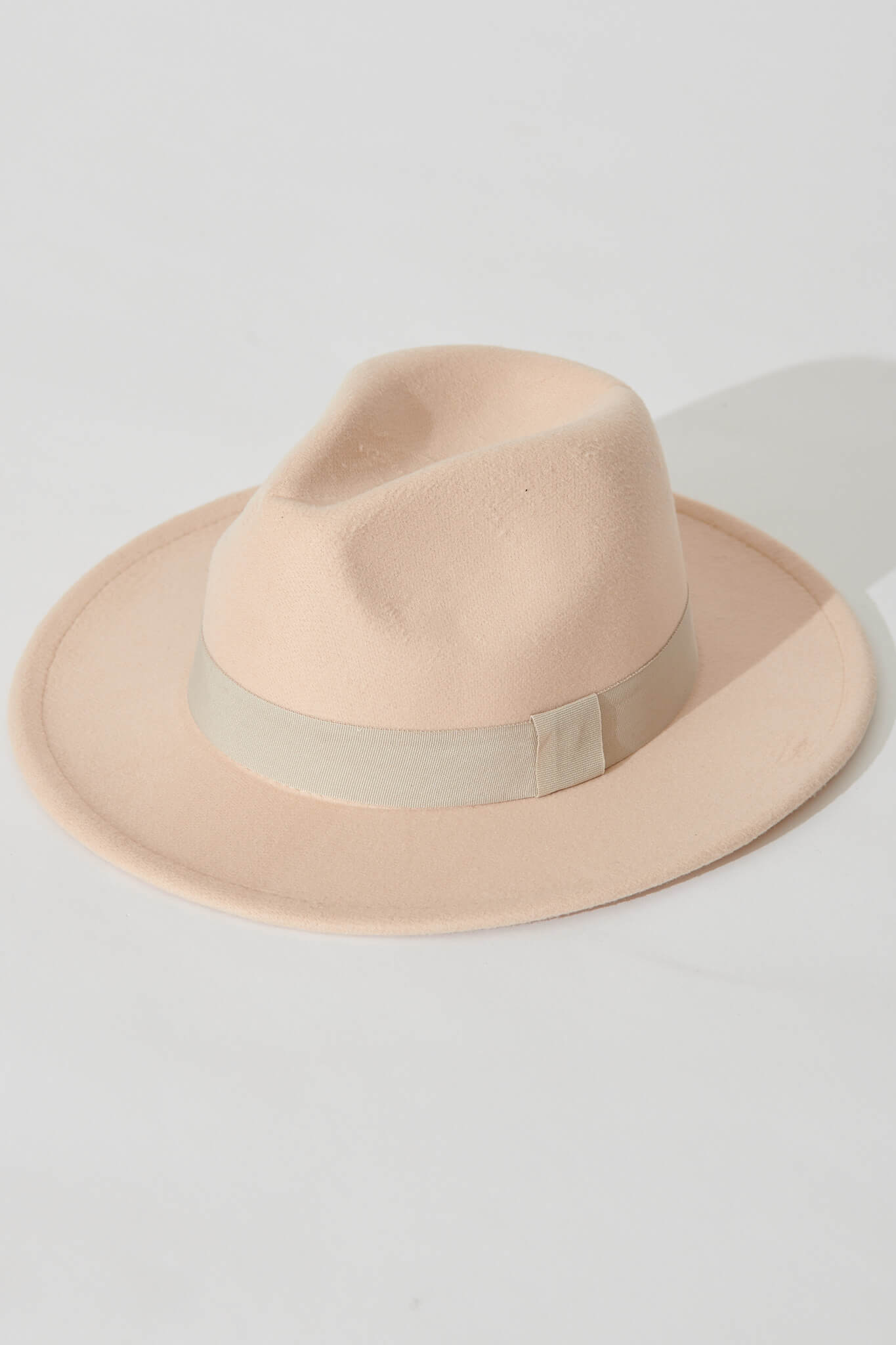 August + Delilah Nari Fedora Hat In Cream - flatlay