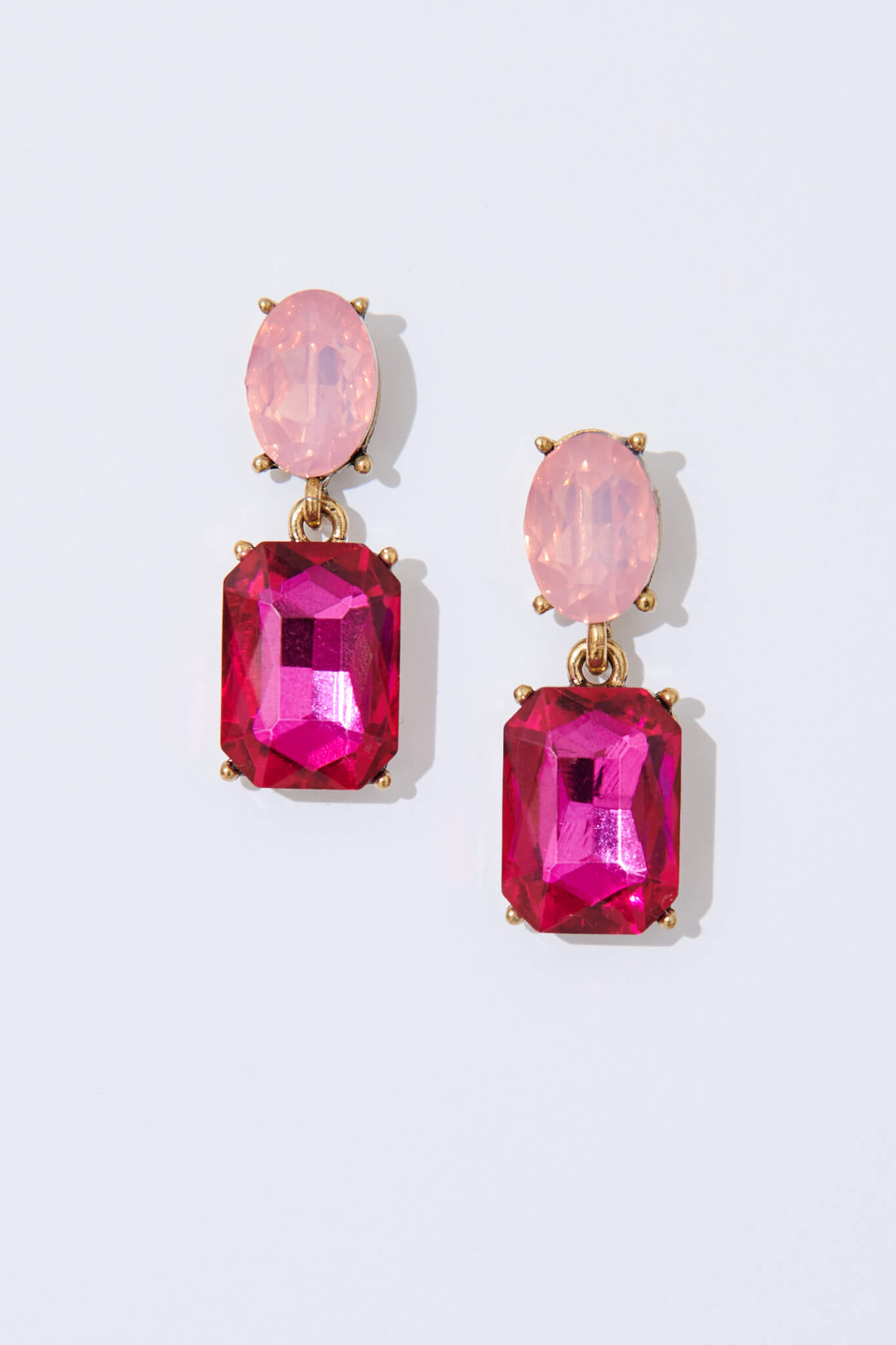 August + Delilah Lanier Drop Earrings In Pink - flatlay
