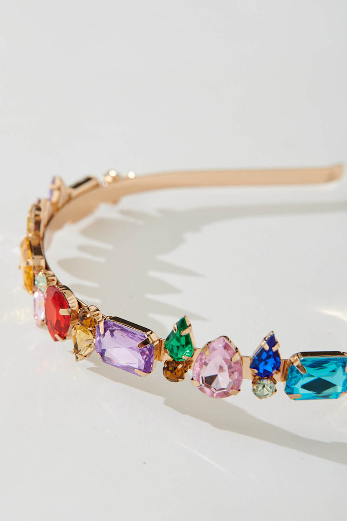August + Delilah Sloane Headband In Multi Diamante - detail