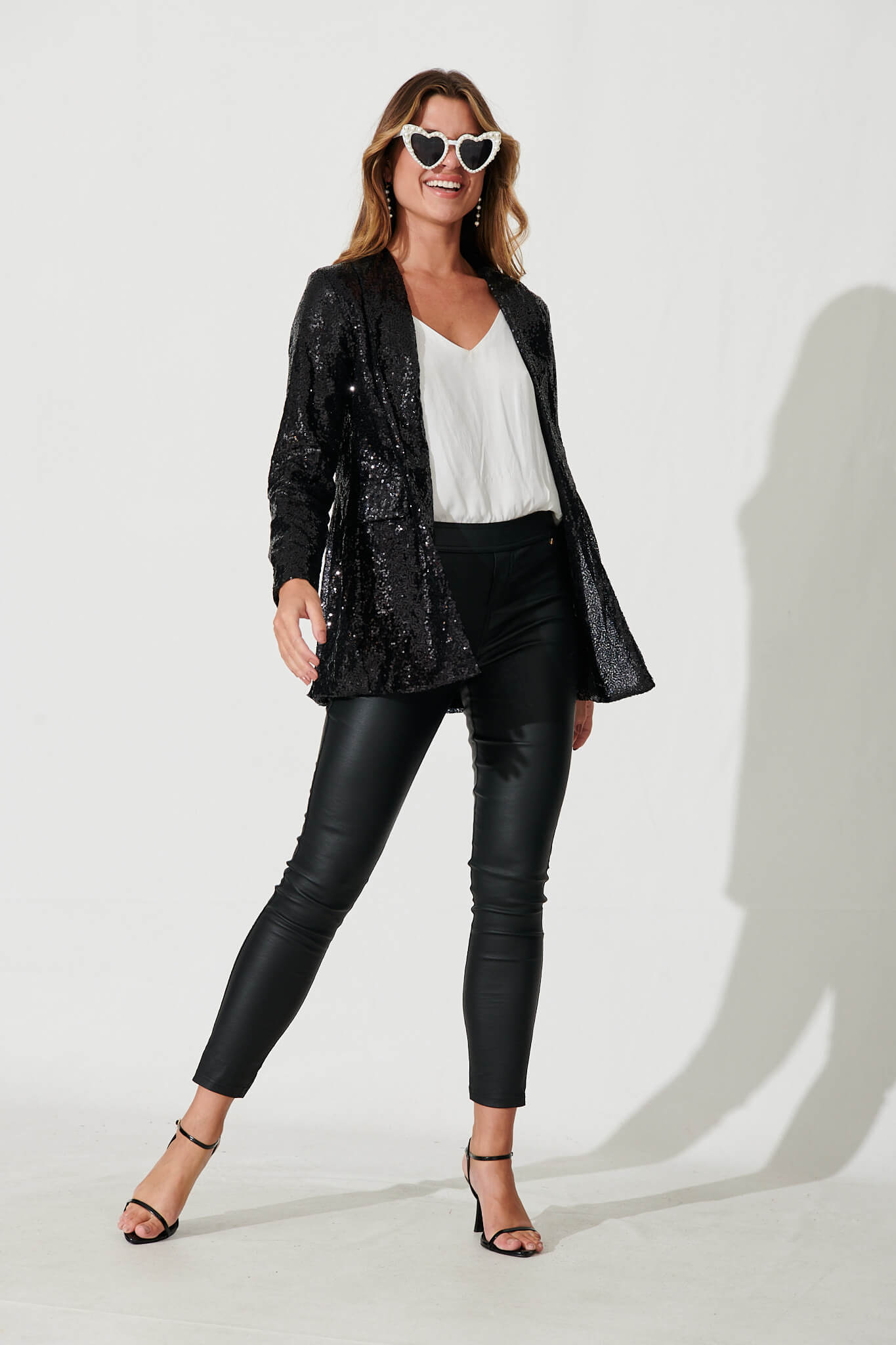 Ladies black sparkly jacket hotsell
