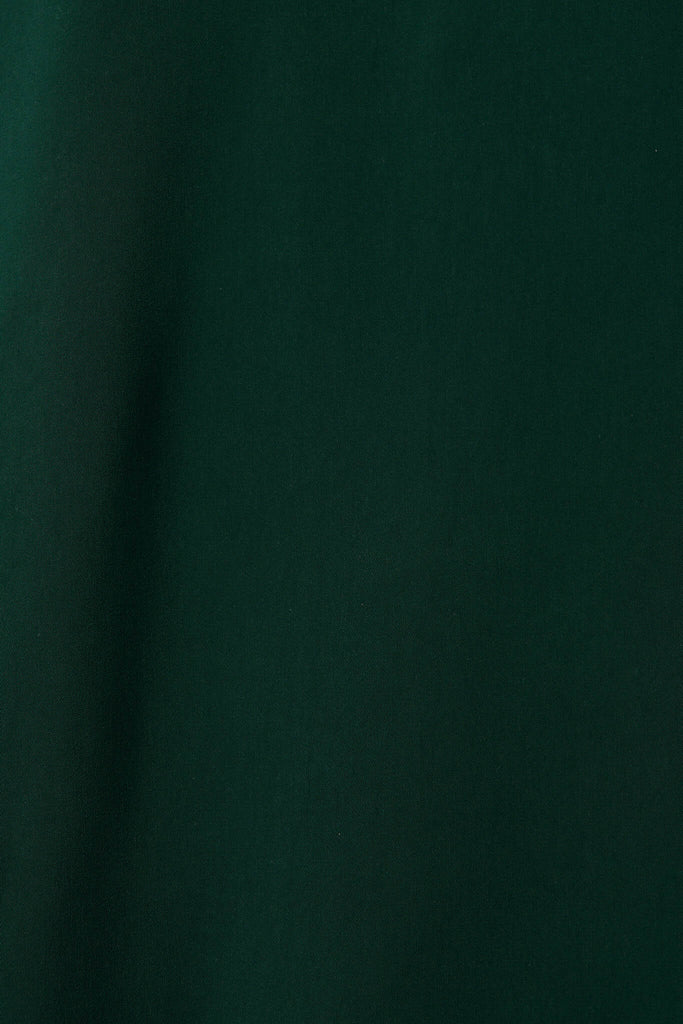Rydell Shirt With Chain Detail In Emerald Satin - fabric